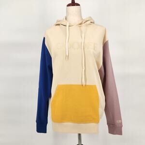 GOODEE x Kotn Women's Multi Colorblock Cotton Terry Boxy Oversize Hoodie Size S